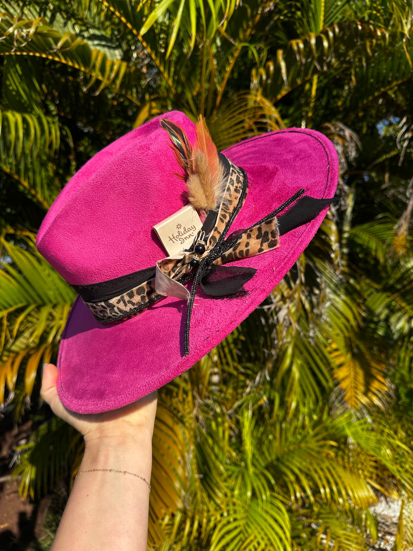 Hot pink flat brim