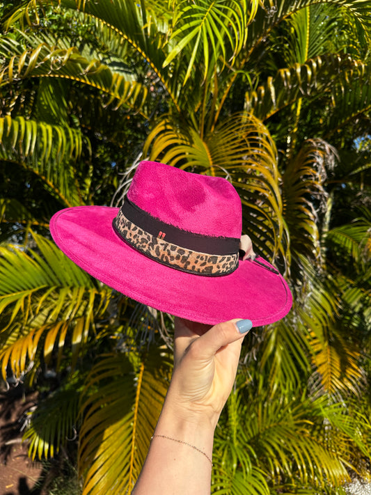 Hot pink flat brim