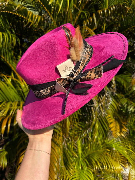 Hot pink flat brim